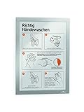 Durable Info-Rahmen Duraframe (A4, selbstklebend mit Magnetverschluss) 2 Stück, silber, 487223