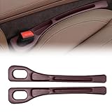 2 Pcs Autositz Lückenfüller für Volvo C70 Coupe Cabrio II 2009-2013, Füllt Den Spalt Zwischen Sitz Konsole Verhinderung des Herunterfallens von Gegenständen,Brown