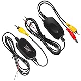 2.4GHz Wireless Video Sender & Empfänger Kit für Auto Rückfahrkamera – Kabellos RCA Transmitter Empfänger mit 12V Adapter, Farbvideoübertragung für Front-/Rückfahrkamera