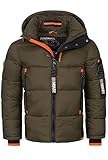 Geographical Norway Herren Winter Jacke warm gefüttert Parka Steppjacke Outdoor gesteppt Neu Warm gesteppt PUFFER FvS Production H-H, Farbe:KAKI, Größe:XL