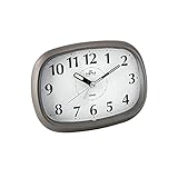 MPM Plastic Alarm Clock - Wecker, Analoge Wecker, Einfache Bedienung Ohne Ticken Wecker Analog Snooze und Licht Funktionen Nachwecken, Wecker für Home, Schlafzimmer, Büro Wecker, Titan