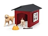 schleich 42722 Hundehütte mit Goldenretrievern, ab 3 Jahren, Farm World - Spielset, 9 Teile