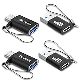 Oliveria USB C auf USB Adapter 4 Stück, Typ C auf USB 3.0 Adapter,Thunderbolt 3 auf USB Buchse OTG Adapter für Phone 15, MacBook Pro 2022/2021/2020, Galaxy und weitere
