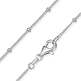 Materia Damen Kugel Panzerkette 1mm Collier 925 Sterling Silber K80-45cm