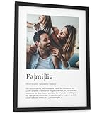 Papierschmiede® Personalisierte Geschenke Familie, Definition mit Foto in DIN A4 (21x30 cm) Rahmen wählbar fertig gerahmt, Persönliches Bild als Geschenk zum Muttertag Vatertag Weihnachten Geburt