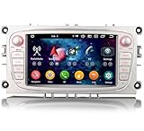 Erisin 4GB+64GB Android 14 Autoradio mit GPS Navigation für Ford Focus Mondeo S-Max C-Max Galaxy Bluetooth 5.0 CarPlay Android Auto DSP WiFi DAB+ IPS OBD2 8-Kern 2.2GHz CPU