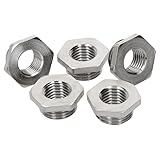 5 Stück Kalitec D6716124 Reduktion mit O-Ring M16/M12 Messing I Reduzierstück Kabelverschraubung sechskant I M12 Innengewinde I M16 Außengewinde I IP68