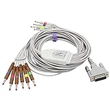 Kompatibles EKG/EKG-Kabel für Schiller AT10, AT10 Plus, AT101, AT102, AT102-Plus, AT104, AT110, AT3, AT5, AT6, AT60 10 Kabel 9.8 ft IEC Banana 4.0mm 15 Pins SK1214B