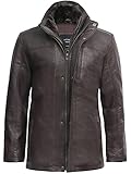 BRANDSLOCK Herren Echtleder Biker Parka Jacke Retro
