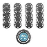 20 St. Ersatzdeckel Twist-Off-Deckel 43 mm silber für Gläser und Glasflaschen, Milchflaschen und Einmachgläser, Deckel für Marmeladen, Honig, Feinkost, Gewürzgläser mit Gebrauchsanweisung