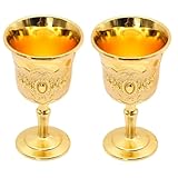 INHEMING 2 Stück Vintage Goldene Kelch - Weinbecher Für Die Persönliche Sammlung Und Heimdekoration