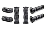 Gummiteile-Set 6-teilig Gummi Schwarz für Lenkergriff Kickstarter Gasdrehgriff Fußraste (moderne Form) Fußschaltung Simson S50 S51
