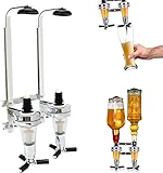 Flaschenhalter Wandmontage, Doppelkopf Dispenser Flaschenhalter für 2 Flaschen, Spender Spirituosen Getränkeportionierer Aluminium Getränkehalter Rack für Cocktail Bar Party Barkeeper Liebhaber