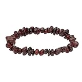 Lebensquelle Plus Granat Splitterarmband | Handgefertigtes Elastisches Stretch Splitter Armband | Echter natürlicher Edelstein (Granat)