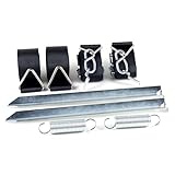 HomeBee® Sturmband Markise Set für Thule Omnistor – Sturmsicherung für Markise und Vorzelt, Camping Markise, Wohnmobil Zubehör, 2X 35cm Erdanker, 2X Spanngurte, 2X Feder, 1x Tasche