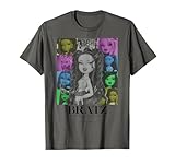 Bratz schwarz-weiße Puppe mit farbigem Hintergrund T-Shirt