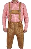 TR MarthaHerren Trachten Kniebundhose - Trachtenlederhose Herren - Trachtenlederhose (, Braun Hellbraun, 54