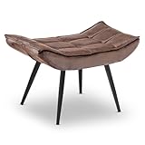 MCombo Sitzhocker Fußstütze mit Metallbeinen, Eleganter Hocker Ottoman Schminktisch für Wohnzimmer Schlafzimmer, Quadratisch 40 * 69 cm, 4779-2 (Braun-Mikrofaser)