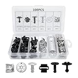 JNNJ 100 Stück Auto Befestigung Clips, Stoßstange Karosserie Clip, Türverkleidung Klammern Stoßstangen Zierleisten Plastikklips Set, Für Auto Tür Stoßstange Panel