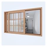 Holz-Fensterrahmen mit Glas für Häuser/Haustür, 99,1 x 88,9 cm, Heckfenster für Schuppen, Wohnmobil, Keller, Ersatzfenster (100 x 90 cm)