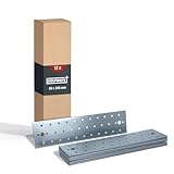 HELPMATE – 12 Stück Flachverbinder 60x240 mm – Holzverbinder galvanisch verzinkt & blau passiviert – Verbindungsplatte mit hervorragendem Korrosionsschutz, stabil & langlebig – einfache Montage