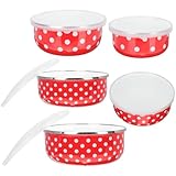 HOLIDYOYO 5Stücke Teiliges Frischhaltetopf mit Deckel Leichte Salatschüsseln für Obst Nudeln und Snacks Praktische Küchenbehälter für Zuhause und Unterwegs