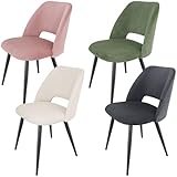 WAFTING Esszimmerstühle 4er Set, Kordsamt Stuhl Mit Dickem Cord-Schwamm Gepolsterter, Esstischstühle mit Separaten Metallbeinen, für Esszimmer, Wohnzimmer, Schlafzimmer und Empfang, Multicolor
