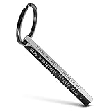 FABACH "Cuboid Schlüsselanhänger Fahre nie schneller als dein Schutzengel fliegen kann - Quader Auto Schlüsselanhänger Fahr vorsichtig aus Edelstahl - Stäbchen Anhänger mit Gravur Schutzengel