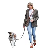 FREUDENTIER Umhängeleine Hund - Hundeleine 3m zum Umhängen, stufenlos verstellbar - Führleine Hund - Leine für kleine, mittelgroße & große Hunde (Braun, 3m)