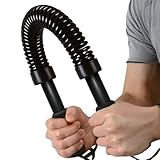 Physionics® Biegehantel - 40kg, Stahl, Schwarz, für Arm und Unterarm, Bizeps und Brust Krafttraining - Königsfeder, Power Twister, Armtrainer, Expander, Spannfeder, Widerstandsfeder