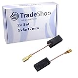 2x Trade-Shop Motorkohlen/Kohlebürsten/Kohlestifte 5x8x17mm kompatibel mit Bosch GGS 27 L, GGS 27 LC, GSC 2,8 ersetzt 1609200634 / Geradschleifer