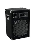 OMNITRONIC DX-1222 3-Wege Box 600 W | Robuste Full-Range-Box mit 12" Tieftöner und 600 Watt Leistung | 1 Stück