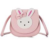 Integrity.1 Children's Shoulder Bag Girls, Cute Rabbit CrossBody, Girls Small Cute Handbags, Kids Cross Body Handbag, Kids Crossbody Bag, Princess Handbag for Sweets, Small Toys (Pink)