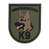 Patch Force - Diensthundeführer K9 Rubber Patch in den Maßen 7,2 cm x 9,0 cm - Als Abzeichen für Polizei und Bundeswehr - K9, Diensthund, Hundetrainer