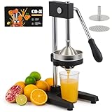 CO-Z Manuelle Zitruspresse, robust mit konischer & flacher Druckplatte, professionelle Zitronenpresse für Orangen, Pomelos, Limetten, Zitronen, spülmaschinengeeignet