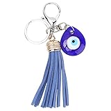 Lwuey Evil Eye Schlüsselbund, Türkisch Blau Böses Auge Schlüsselanhänger Glas Amulett Charm Segen Geschenk Viel Glück Schlüsselring Geldbörse Handtasche Tasche Dekoration Keyring Mann Frau Wohnkultur