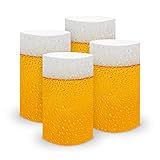 itenga 6X Windlicht Tischlicht aus Folie I Bierglas I 10,0 x 21,0 cm I ideal als Tischdeko für Geburtstage, bayrische Anlässe, Oktoberfest, Mottoparty I geeignet für Teelichter oder LED-Kerzen