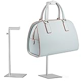 FNG8 Verstellbarer Edelstahl Handtaschen Ständer [2 Stk] - Mehrzweck Handtaschen Aufbewahrung für Hut, Schmuck, Accessoires - Einfache Höhenverstellung, Stabile Flache Basis - Glänzend Metallic-Silber