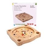 GICO Tiroler Roulette aus Holz mit Kreisel und Holzkugeln, Kreiselspiel, Bauernroulette 22 x 22 cm - 7958