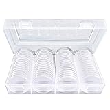 60 Stück 40mm Durchsichtige Münzkapseln Aus Acryl-Kunststoff Mit 1 Aufbewahrungsboxen,Münz Kapseln Perfekt Für Münzsammlung, Münzsammler & Münzdisplay ,Fit Für 1 Oz American Silver Eagle-Dollar