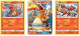 Glumanda & Glutexo & Glurak GX Set S&M Verborgenes Schicksal 7-9/68 Pokemon Einzelkarten