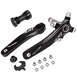 PLATTBK Fahrrad kurbel garnituren 104 BCD mit Tretlager und Kettenblatt-Schrauben,170 mm Aluminiumlegierung Links Rechts Kurbelarm Kurbel-Arm für Straßenräder und Mountainbikes
