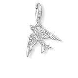 Thomas Sabo Charm-Anhänger, Sterlingsilber, Zirkonia, Vogel, Silber