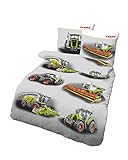 Dobnig Claas Mähdrescher Traktor Weiche Biber-Bettwäsche 135x200 cm