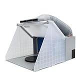 Sprühfarben Faltwerkbank mit LED Licht, Hochdichtem Filter, Airbrush Spritzkabine Kit, Tragbare Airbrush Spritzkabine mit Drehscheibe (EU-Stecker)