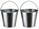 2X Stahleimer verzinkt 12 Liter | Metalleimer | Zinkeimer | Blecheimer | Eimer | Garteneimer | Ascheeimer | 2 Stück