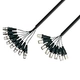 Adam Hall Cables 3 STAR LOOM 8 MF 0500 - Studio Loom Kabel, 8x XLR female auf 8x 3-Pol XLR female male, schwarz, 5m
