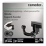 Anhängerkupplung starr Oris passend für Skoda Superb Kombi III Typ 3V5 Baujahr: 2015-2024 inkl. 13 poligem spezifischen CAN-Bus Elektrosatz | rameder. Komplettsatz - ASP