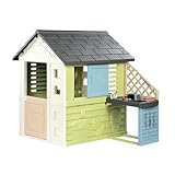 Smoby Life - Pretty Spielhaus mit Küche (110x127x145 cm) mit Mind. 50 Recycling-Anteil - wetterfestes Gartenhaus für Kinder mit Sommerküche - Outdoor-Kinderhaus für Garten oder Terrasse - ab 2 Jahre