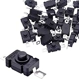 Gebildet 20Stück Selbstsichernder Drucktastenschalter KAN-28 für Taschenlampe, SMD-Typ, EIN-Aus-Minischalter (Flacher Stift mit Loch)